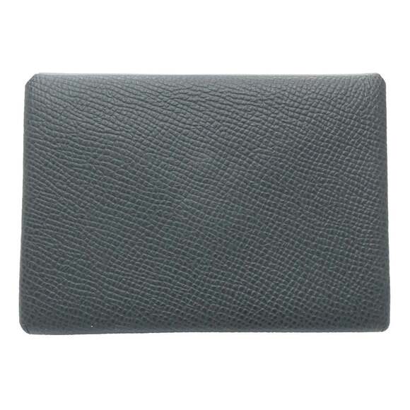 HERMES Hermes Wallet/Coin Case Calvi Duo Z Stamp Taurillon Clemence Vert Angl...